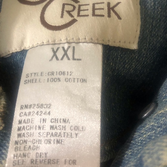 Cripple Creek denim vest, hair-on, size XXL. - Picture 4 of 5